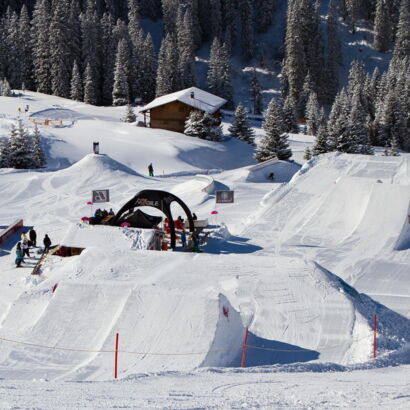 Snowboarden im Burton Snowpark